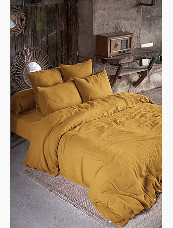 Pack gaze de coton — parure de couette + drap housse + 2 taies