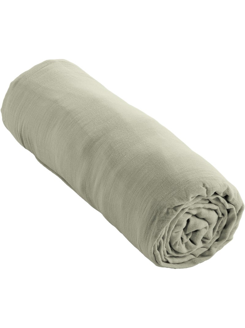 pack gaze de coton – parure de couette + drap housse + 2 taies Vert d'eau - Kiabi