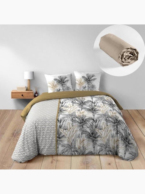 Pack Housse de Couette Dakar + Drap Housse cm Beige - Kiabi