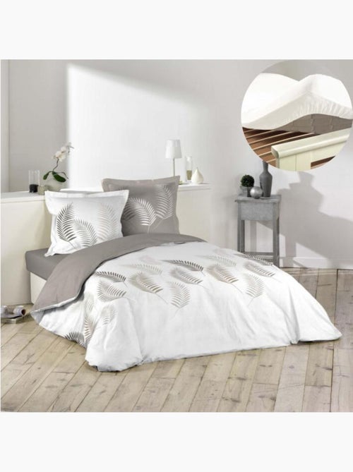 Pack housse de couette + drap housse 140x190 - Kiabi Pack housse de couette + drap housse 140x190 - Kiabi
