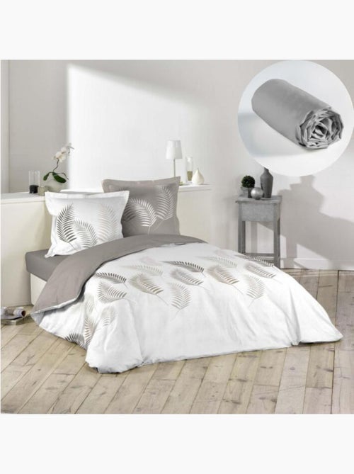 Pack housse de couette + drap housse 140x190 - Kiabi Pack housse de couette + drap housse 140x190 - Kiabi