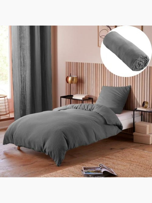 Pack Housse de couette drap housse Naturel - Kiabi Pack Housse de couette drap housse Naturel - Kiabi