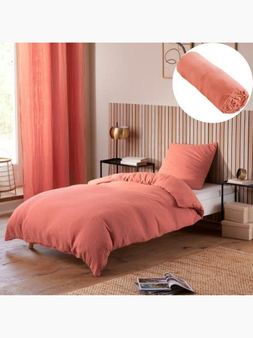 Pack Housse de couette  drap housse  Naturel - Kiabi