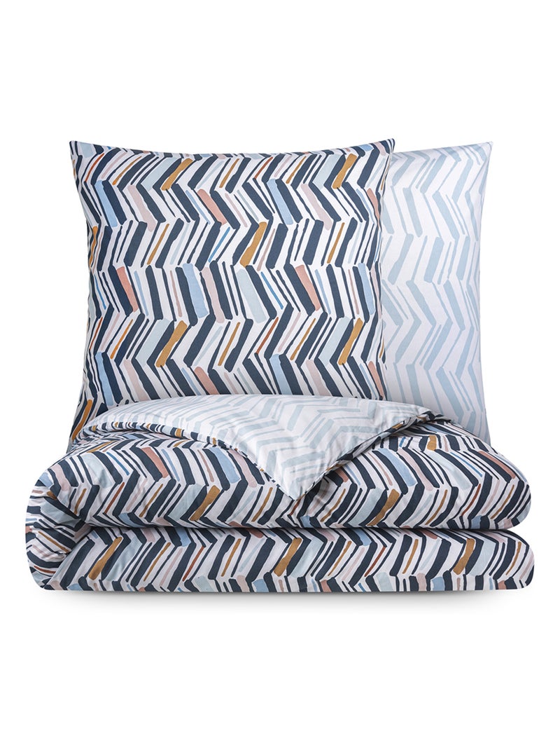 Pack Housse de couette + Taie(s) d'oreiller Coton Apache - DODO Bleu foncé - Kiabi