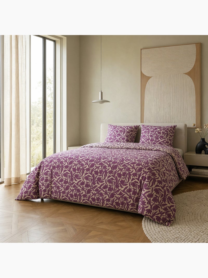 Pack housse de couette + taie(s) d'oreiller coton Osmose - DODO Violet - Kiabi