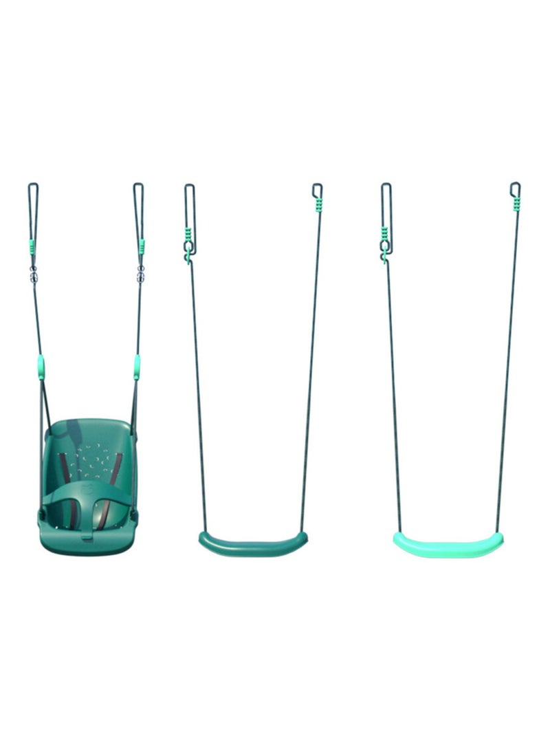 Pack Lilly SOULET 3 accessoires pour portique H195 cm : 2 balançoires et 1 siège bébé Lilly évolutif N/A - Kiabi