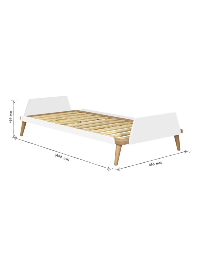 Pack lit avec matelas Karl - AKITEN RETAIL Blanc Marron - Kiabi