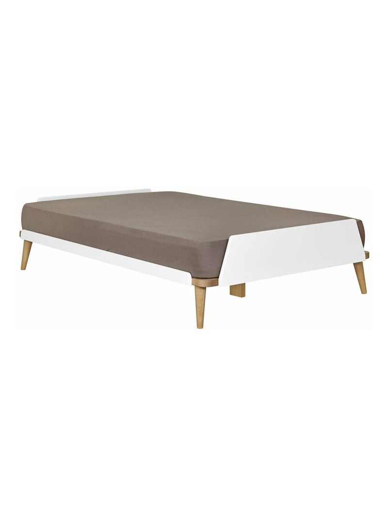 Pack lit avec matelas Karl - AKITEN RETAIL Blanc Marron - Kiabi