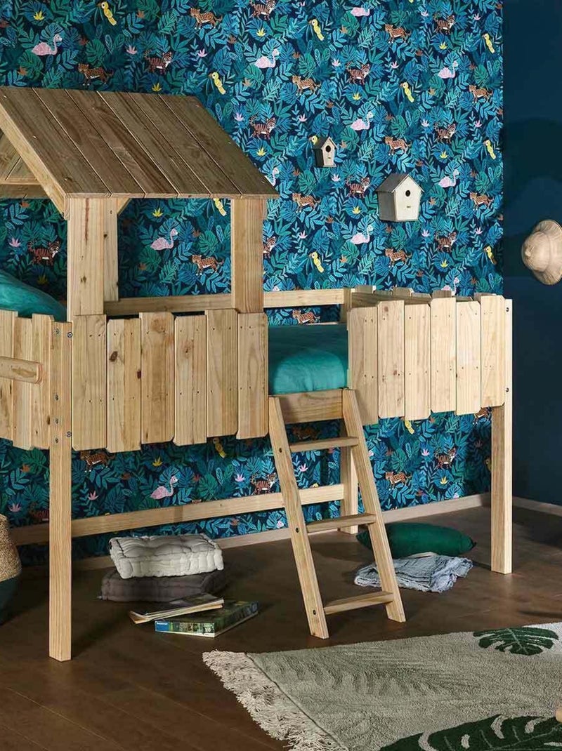 Pack lit cabane mi-hauteur avec matelas Donnie - AKITEN RETAIL Marron - Kiabi