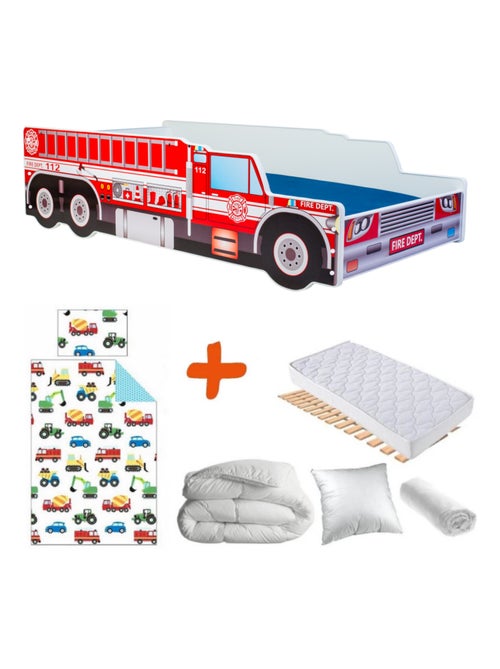 Pack Lit Camion de pompier - 140 x 70 cm - Kiabi