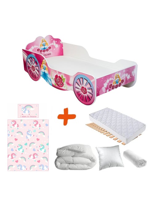 Pack Lit carrosse et Princesse - 140 x 70 cm - Kiabi