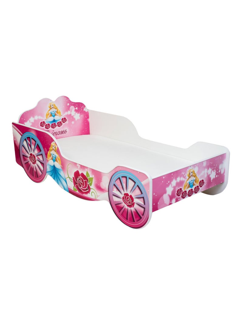 Pack Lit carrosse et Princesse - 140 x 70 cm Rose - Kiabi