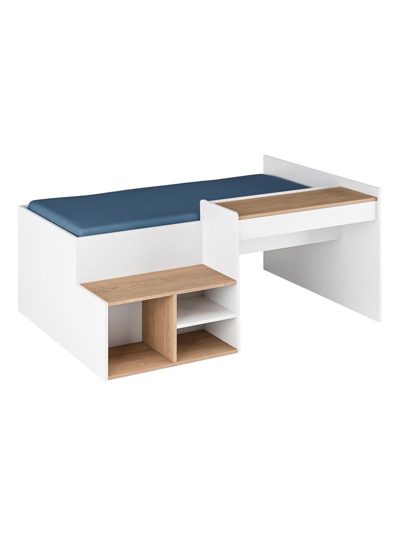 Pack Lit combiné avec bureau et matelas Boruto - AKITEN RETAIL Blanc Marron - Kiabi