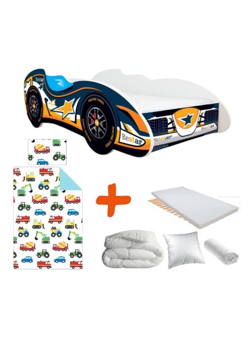 Pack Lit complet + Matelas - Lit Enfant Bestar - F1 - 140 x 70 cm - Kiabi