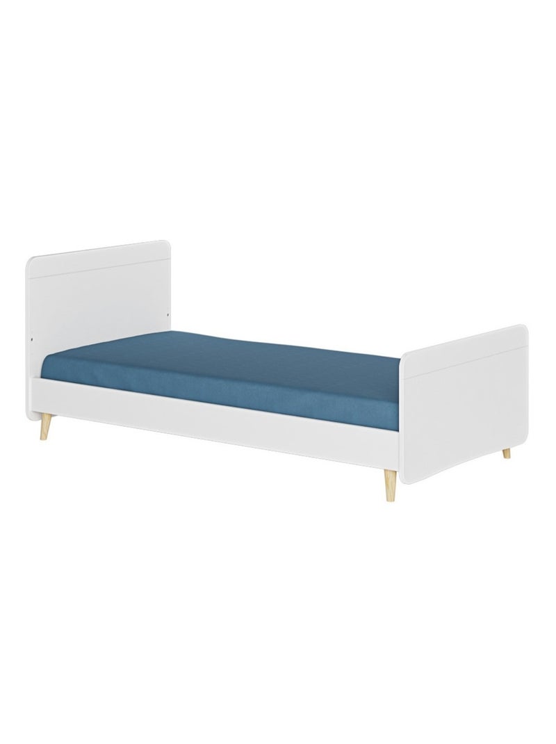 Pack lit enfant avec pieds et matelas Lilow - AKITEN RETAIL Blanc Blanc - Kiabi