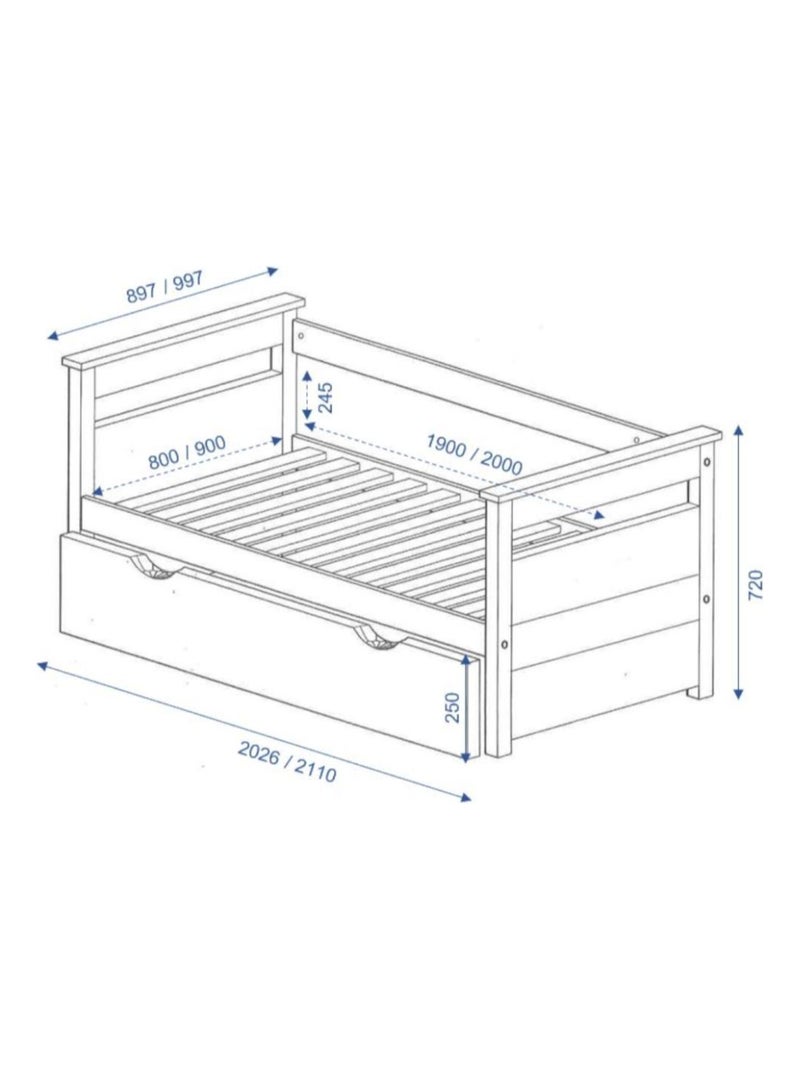 Pack lit gigogne avec 2 matelas Izao - AKITEN RETAIL Marron - Kiabi