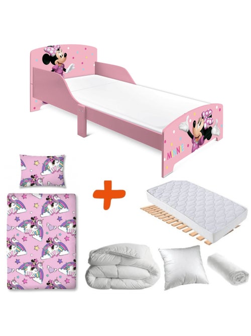 Pack Lit Minnie Disney Roses et Confettis 140x70 cm - Kiabi