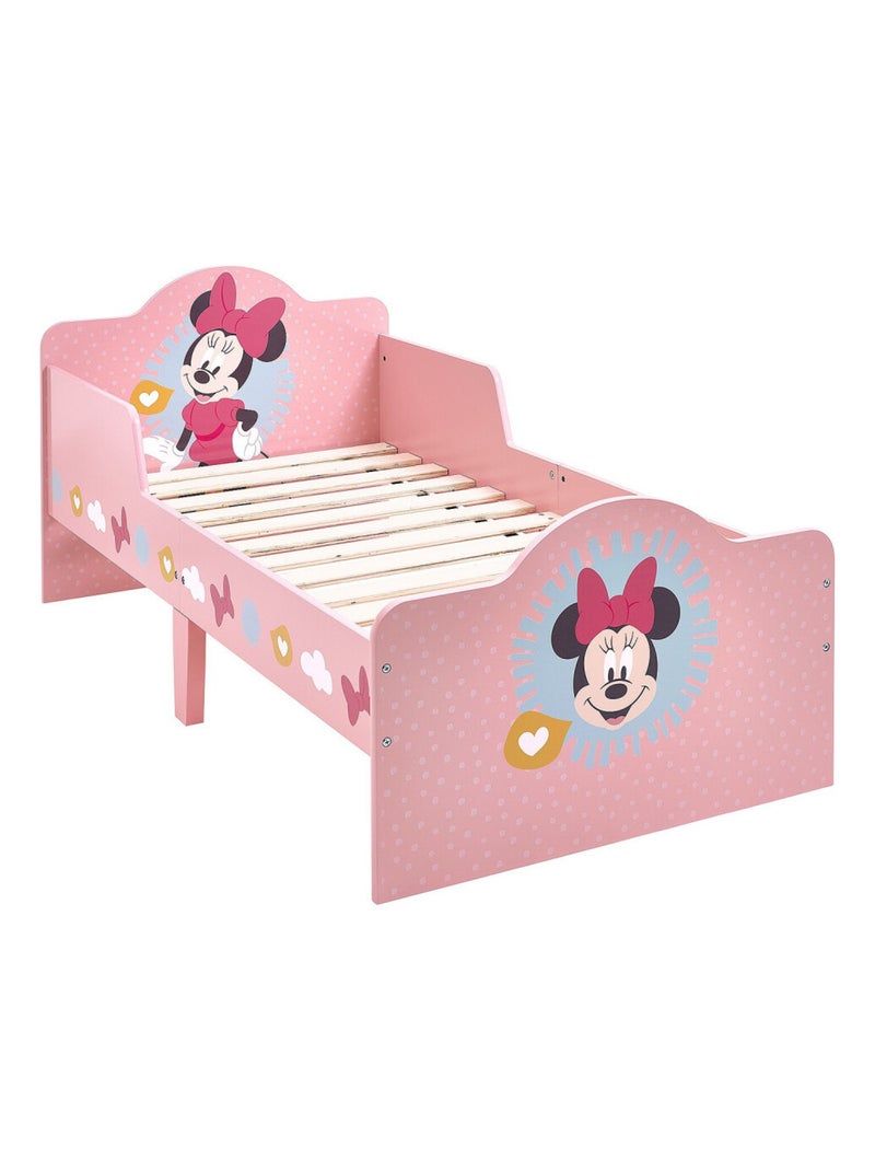 Pack Lit Minnie Mouse avec Matelas et Textile complet - couchage 140x70 cm Rose - Kiabi