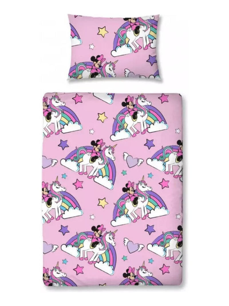 Pack Lit Minnie Mouse avec Matelas et Textile complet - couchage 140x70 cm Rose - Kiabi