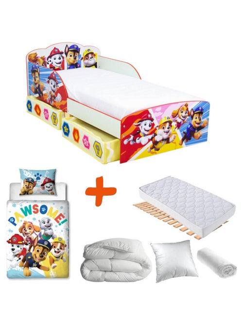 Pack Lit Pat'Patrouille 4 personnages et leurs blasons - 140x70 cm - Kiabi