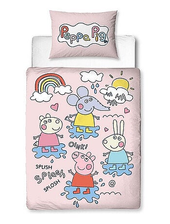 Pack Lit Peppa Pig avec Matelas et Textile complet - couchage 140x70 cm