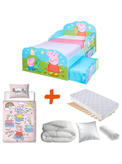 Pack Lit Peppa Pig Famille Playtime - 140x70 cm - Kiabi