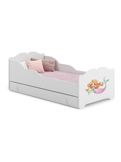 Pack Lit Sirène et étoile de mer + tiroir de rangement - 140 x 70 cm - Kiabi