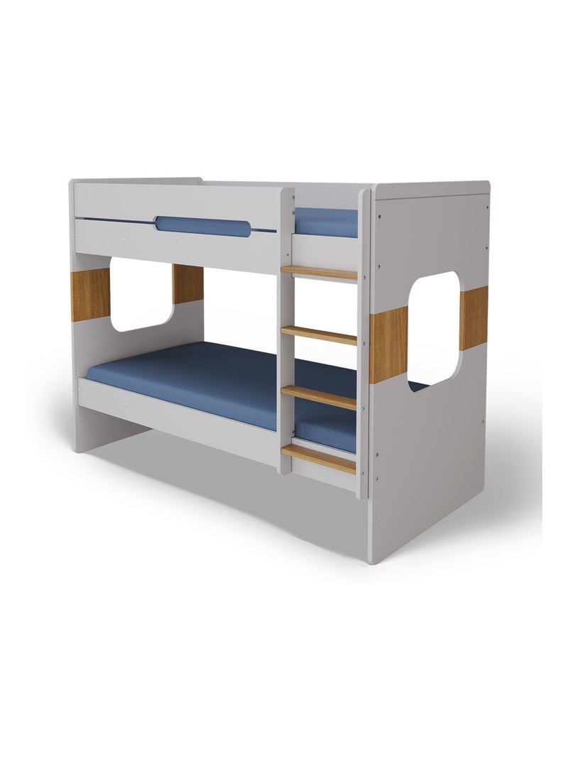 Pack lit superposé avec matelas LEJI - AKITEN RETAIL Blanc Marron Blanc - Kiabi