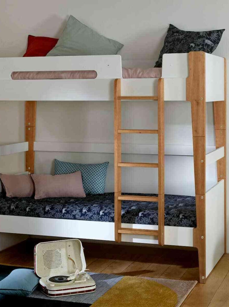 Pack lit superposé avec matelas Romy - AKITEN RETAIL Blanc Marron - Kiabi