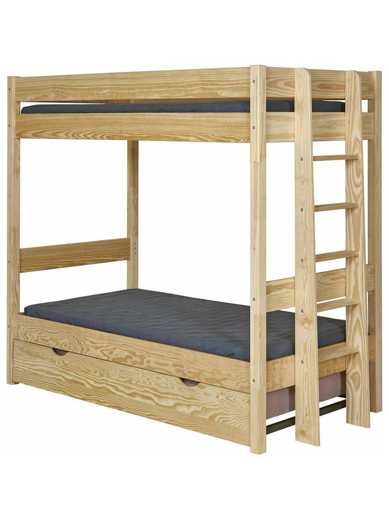 Pack lit superposé gigogne avec matelas Tino - AKITEN RETAIL Marron - Kiabi