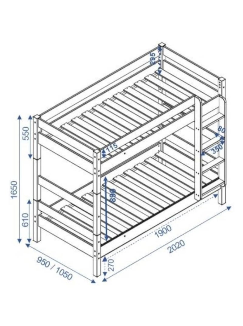 Pack lit superposé séparable avec 2 matelas Aaron - AKITEN RETAIL Marron - Kiabi