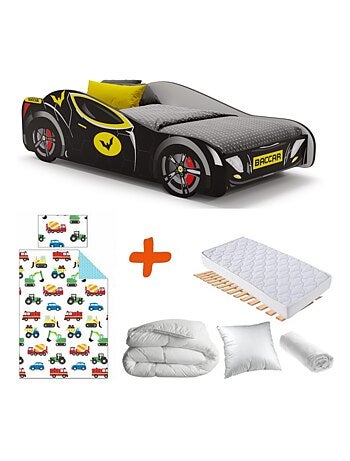 Pack Lit Voiture de course Batcar Noire 140 x 70 cm