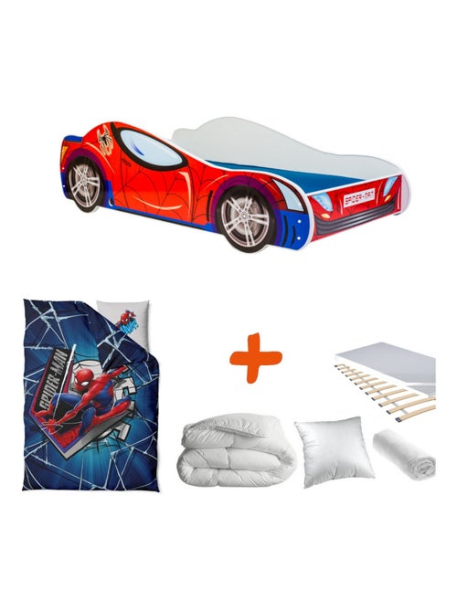 Pack Lit Voiture de Course SPIDERCAR  - 140x70 cm - Kiabi