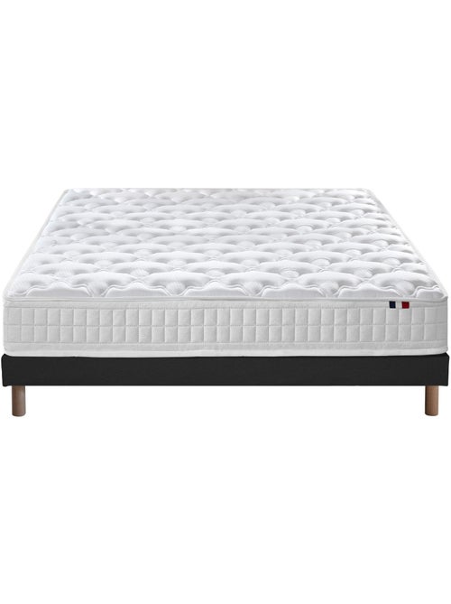 Pack literie ASTRE, matelas à ressorts et sommier en bois massif - Sommier - Noir - Kiabi