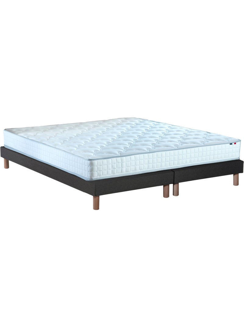 Pack literie astre, matelas à ressorts et sommier en bois massif - sommier - noir Noir - Kiabi