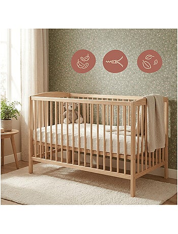Pack Matelas Bamboo + Drap Magique Imprimé - Matelas Déhoussable et Drap-Housse Imperméable 2-en-1