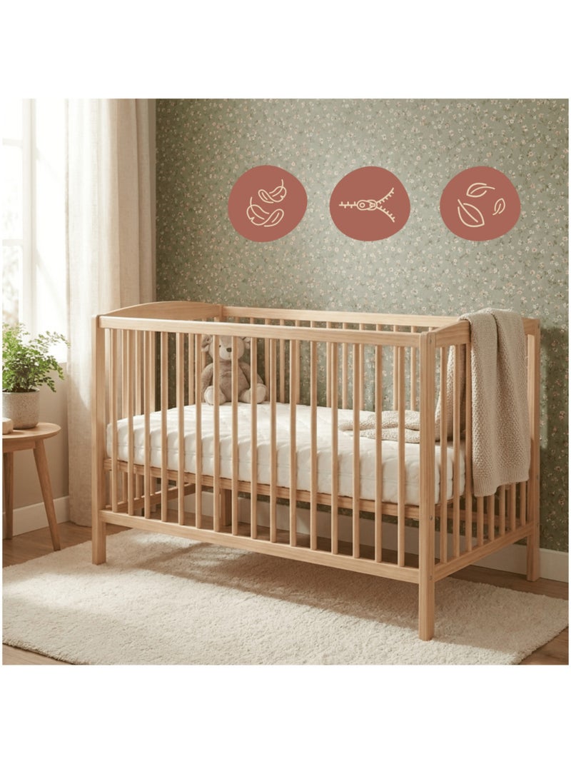 Pack Matelas Bamboo + Drap Magique Imprimé - Matelas Déhoussable et Drap-Housse Imperméable 2-en-1 Blanc - Kiabi