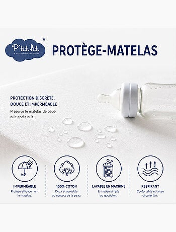 Pack Matelas B?b? 60x120 + Plan Inclin? ?toiles Dor?es + Prot?ge-Matelas - D?houssable et Sain