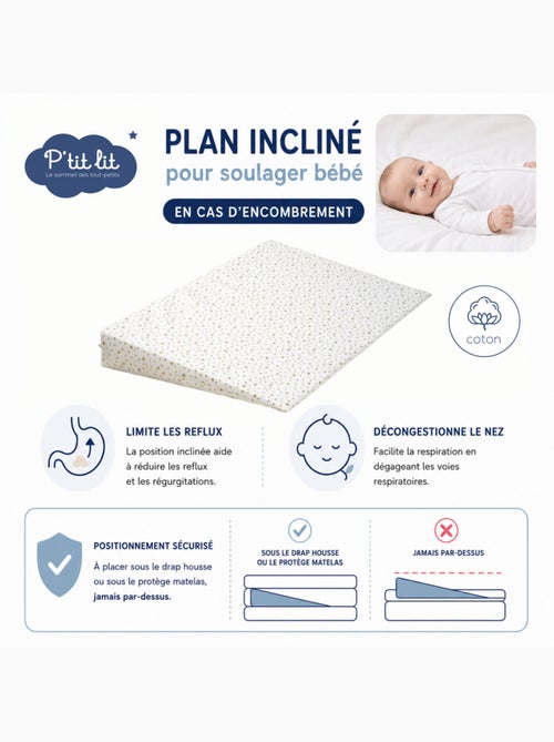 Pack Matelas B?b? 60x120 + Plan Inclin? ?toiles Dor?es + Prot?ge-Matelas - D?houssable et Sain - Kiabi Pack Matelas B?b? 60x120 + Plan Inclin? ?toiles Dor?es + Prot?ge-Matelas - D?houssable et Sain - Kiabi