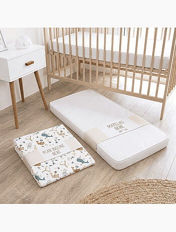 Pack Matelas Bébé 60x120 cm + Plan Incliné Coton Octopus - Confort Souple et Position Idéale