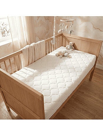 Pack Matelas Bébé 60x120 + Plan Incliné Étoiles Dorées + Protège-Matelas - Déhoussable et Sain