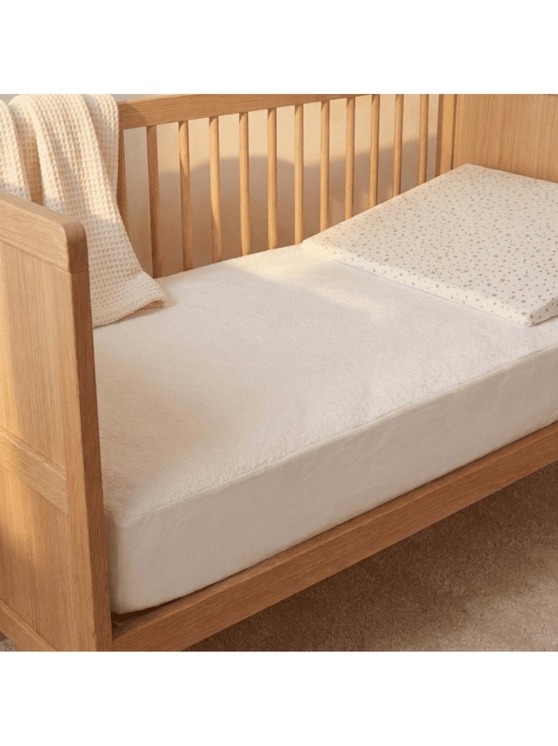 Pack Matelas Bébé 60x120 + Plan Incliné Étoiles Dorées + Protège-Matelas - Déhoussable et Sain Blanc - Kiabi