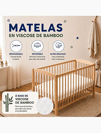 Pack Matelas Déhoussable Bamboo + Drap-Housse Imperméable Taupe