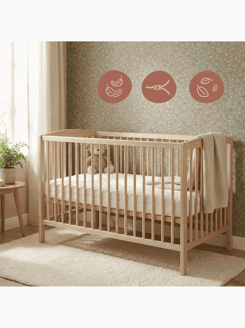 Pack Matelas Déhoussable Bamboo + Drap-Housse Imperméable Taupe Blanc - Kiabi