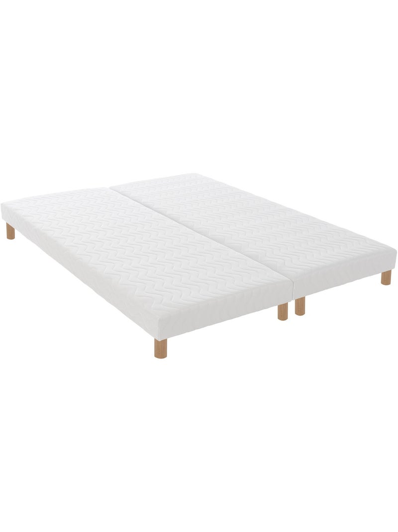 Pack matelas mémoire de forme sommier couette oreillers 2x80x200 Blanc - Kiabi