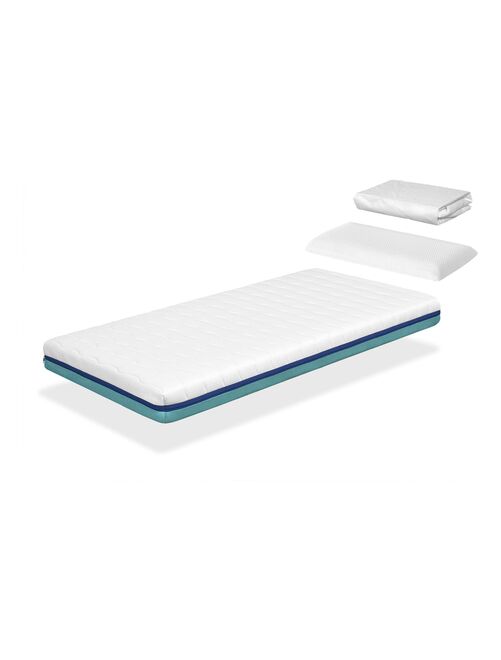 Pack matelas mousse ‘PROMO BASIC’ épaisseur 13 cm + oreiller à mémoire + Protege matelas - Kiabi