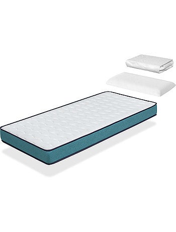 Pack matelas ‘PROMO CONFORT’ épaisseur 14 cm + oreiller junior + Protège matelas