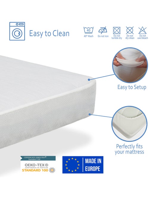 Pack matelas ‘PROMO CONFORT’ épaisseur 14 cm + oreiller junior + Protège matelas - Kiabi Pack matelas ‘PROMO CONFORT’ épaisseur 14 cm + oreiller junior + Protège matelas - Kiabi