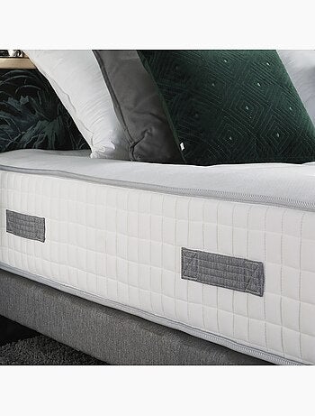 Pack matelas ressorts 7 zones + sommier, couette et oreillers 140x190