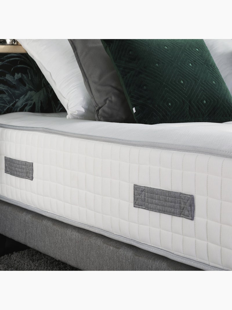 Pack matelas ressorts 7 zones + sommier, couette et oreillers 140x190 Blanc Gris - Kiabi